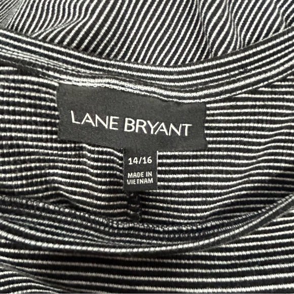 Lane Bryant Gray Striped Midi Dress - Picture 3 of 8